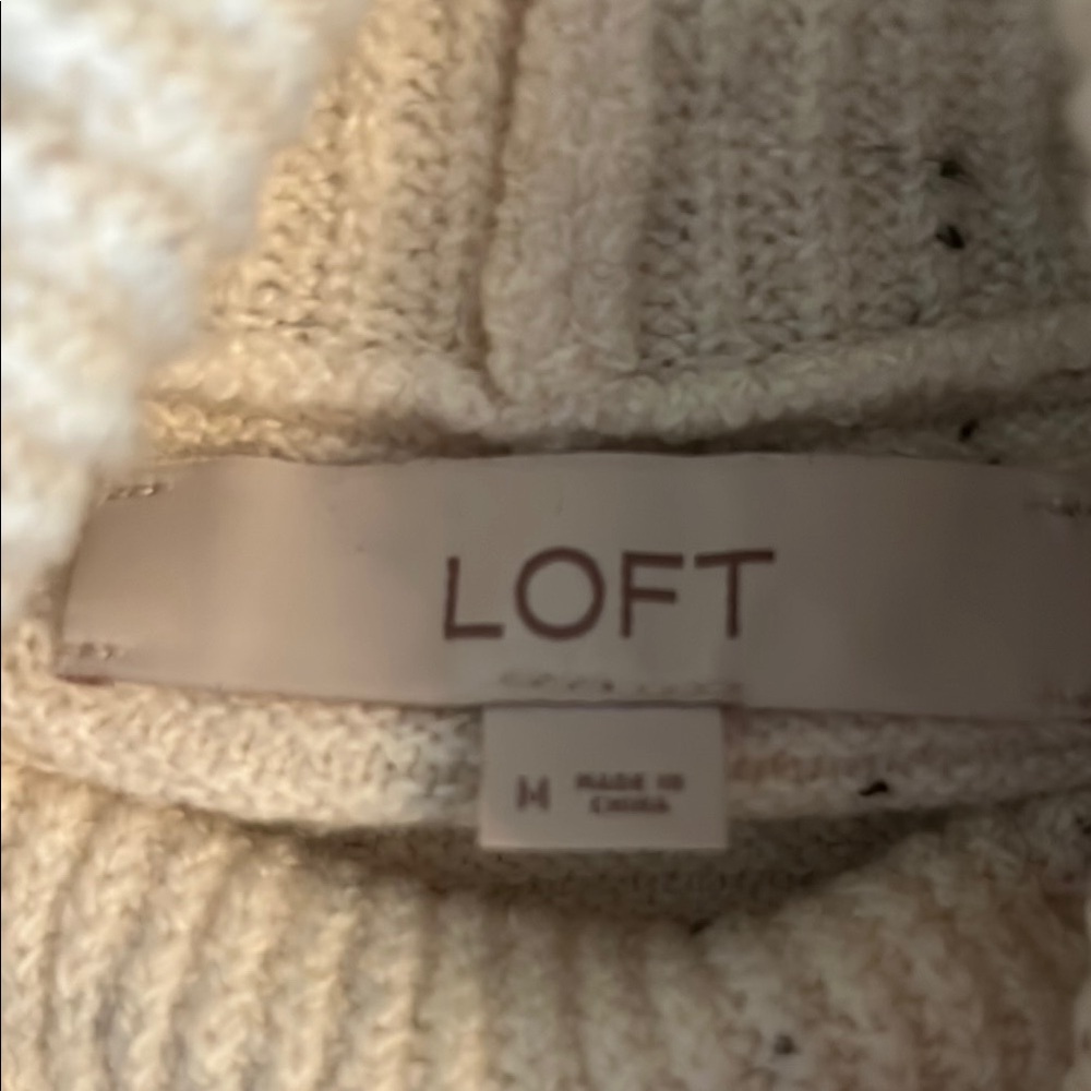 LOFT Cream Turtleneck Sweater - Picture 5 of 5